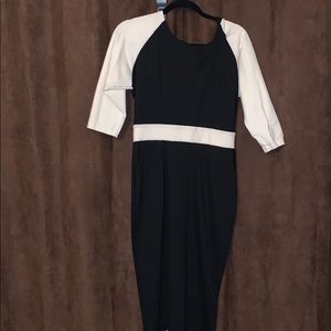 Black and white midi dress. One of a kind.